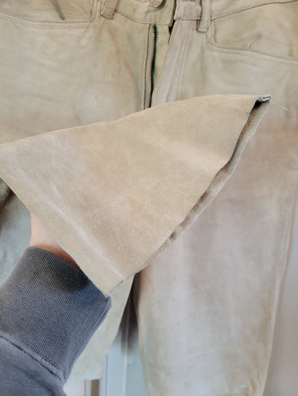 Vtg 90s Y2K Jou Jou Skins Leather Suede Bootcut Pants - Picture 6 of 8
